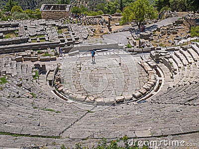 Ancient Delfi excavations in Greece. Stock Photo